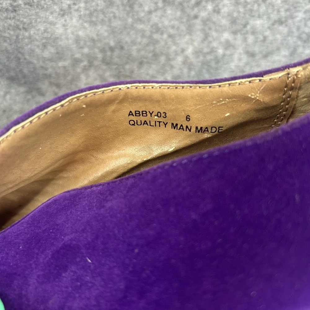 Mixx Shuz Abby-03 Platform Booties Size 6 Purple Faux Suede High Heels